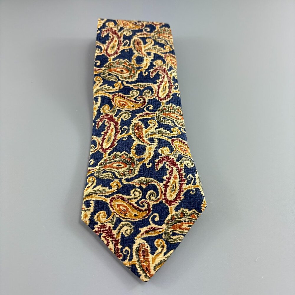 Joseph Abboud Navy / Beige Paisley Men's Tie 4" x 60" NWT